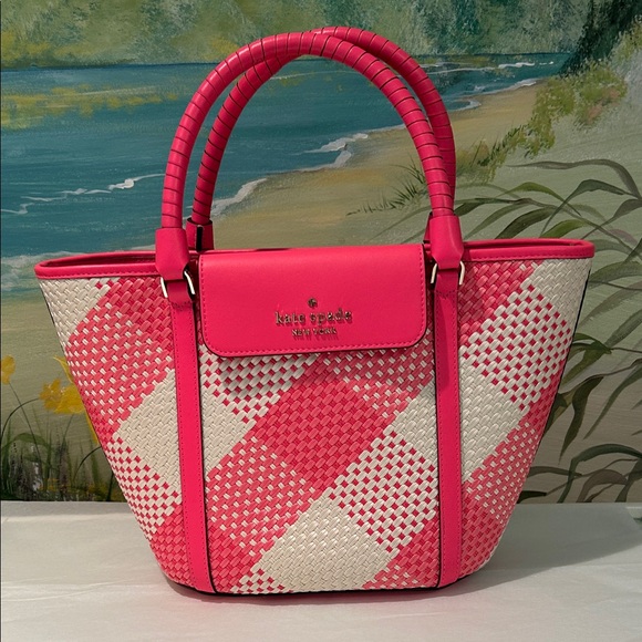 kate spade Handbags - Kate Spade New York Wild Rose Cruise Gingham Wovan Plaid Tote
